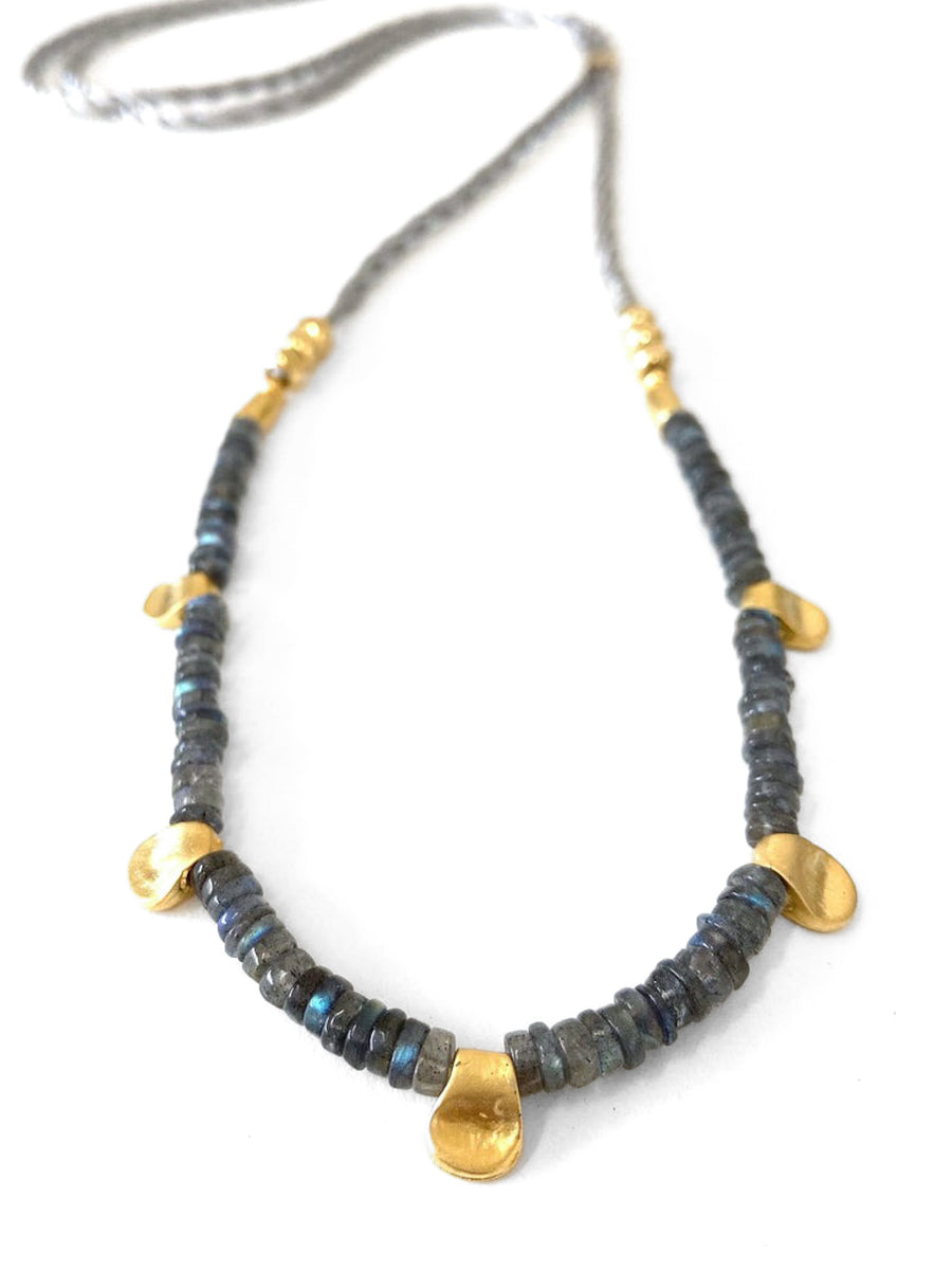 Penta Rope Necklace in Labradorite