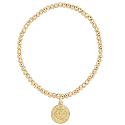 Classic Gold 3mm Bead Bracelet -Blessing Small Gold Disc