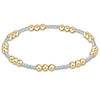 Classic Joy Pattern 4mm Bead Bracelet - Mixed Metal