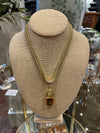 Triple Wheat Lock Necklace