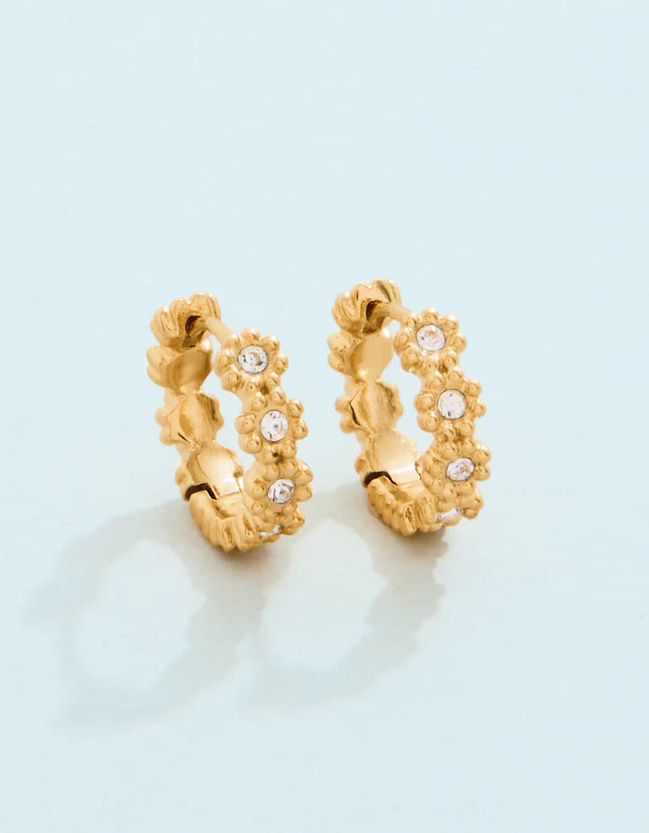 Floret Hoop Earrings 15mm