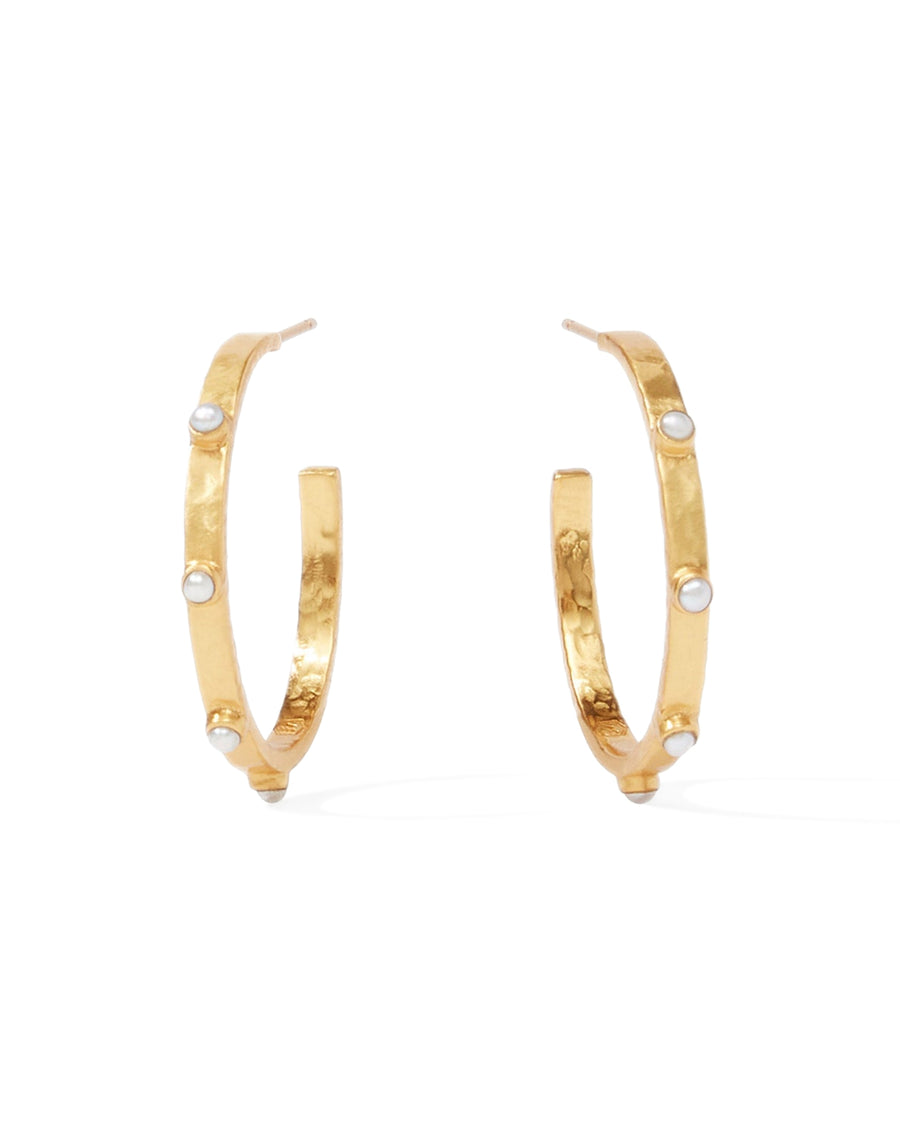 Crescent Stone Hoop Pearl