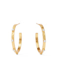 Crescent Stone Hoop Earrings