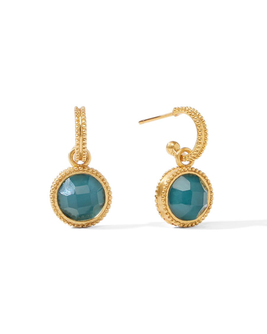 Fleur de Lis Hoop & Charm Earring