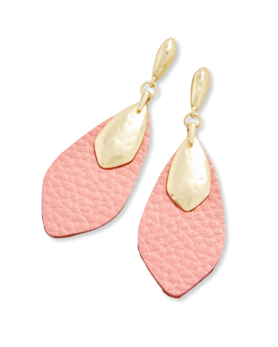 Leather Petal Earrings Terracotta