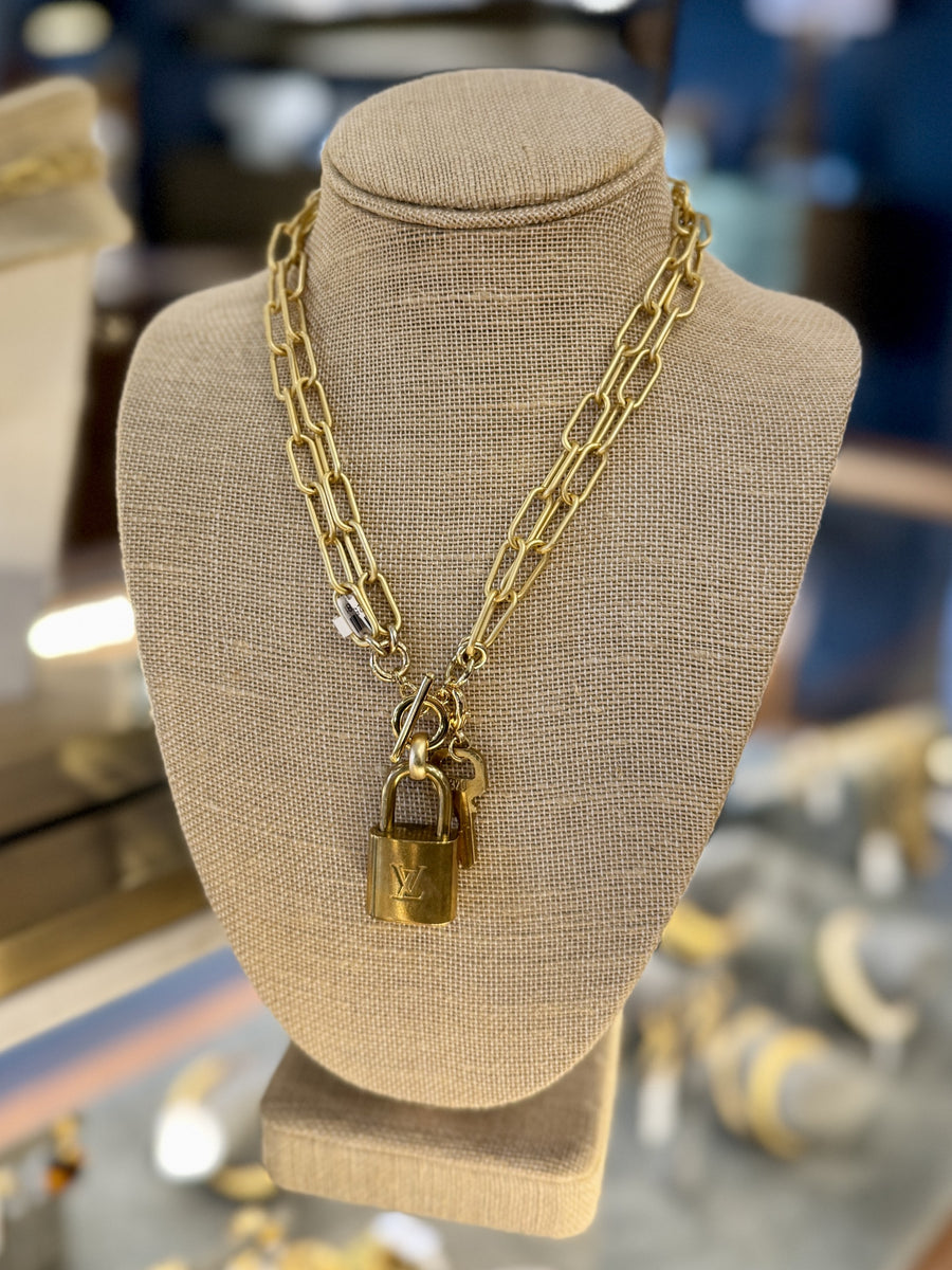 Long Paperclip Lock Necklace