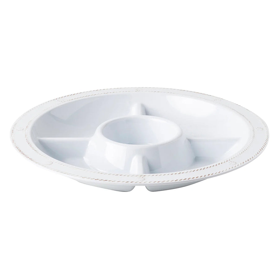 Berry & Thread Melamine 15" Crudité Platter - Whitewash