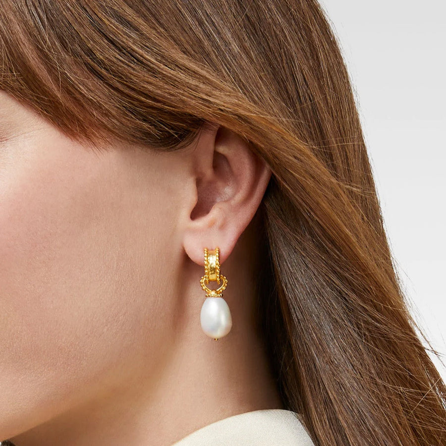 Marbella Pearl Hoop & Charm Earrings