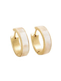Mother-of-Pearl Midi Hoop Earrings Gold