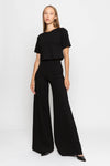 Ponte Knit Wide Leg Pant