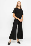 Ponte Knit Wide Leg Pant Cropped