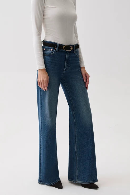 Vivian Mid Rise Wide Leg - Blue Depths