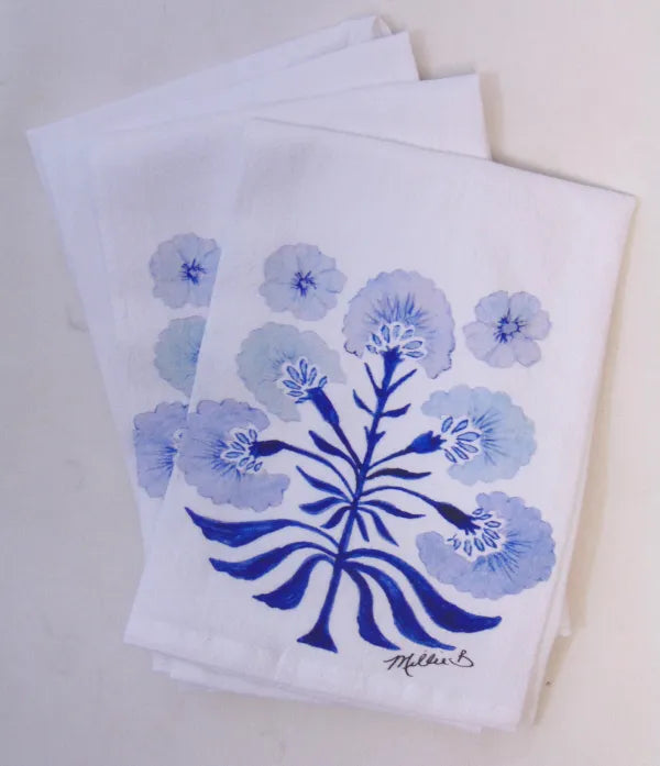 Limited Edition Poppy Love on White Flour Sack Napkin