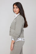 Knit Denim Cropped Blazer