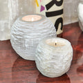 Glaciers Selenite Crystal Sphere Candleholder