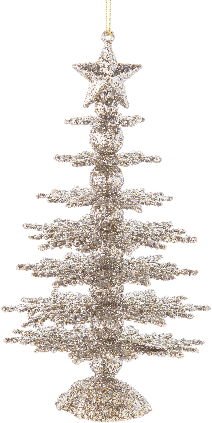 Champagne Glitter Snowflake Tree Ornament