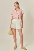 Linen Ruffle Shirt
