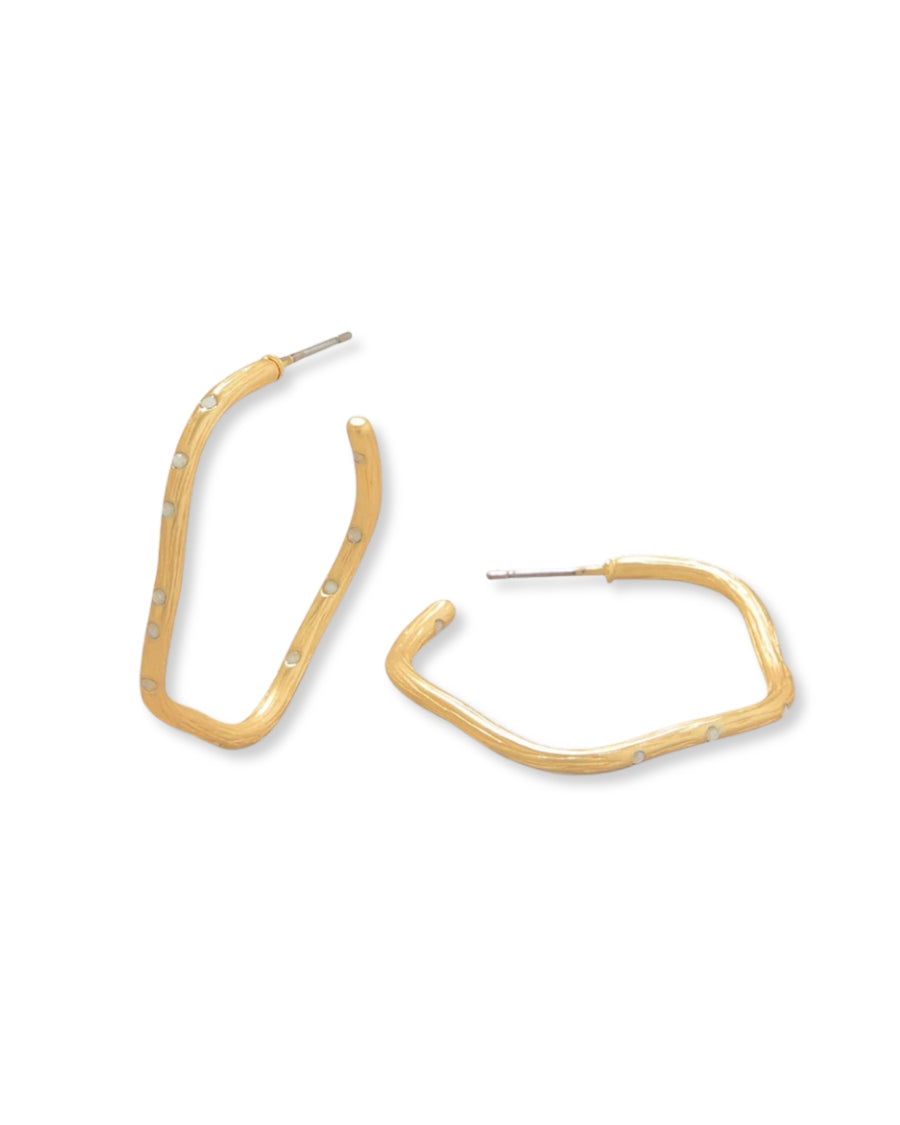 Sand Bar Wave Hoop Earrings