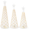 Glass Lattice Gold Bead LED Tree