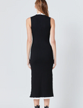 Contrast Ruffle Knit Maxi Dress