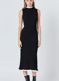 Contrast Ruffle Knit Maxi Dress
