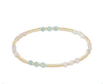 Gemstone Gold Joy Pattern 3mm Bead Bracelet- Hot Mess Spring 2025