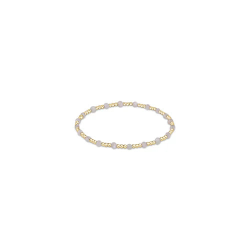 Gemstone Gold Sincerity Pattern 3mm Bead Bracelet- Moonstone