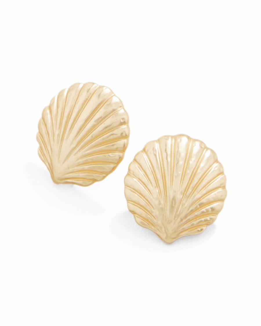 Shello Stud Earrings Gold