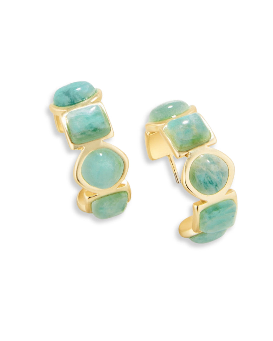 Maera Amazonite  Hoop Earrings
