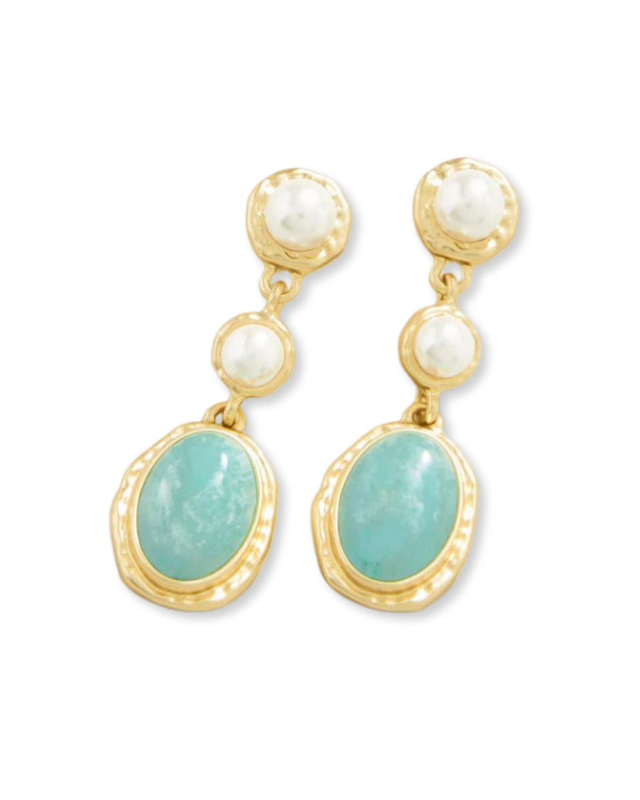 Summer Earrings Pearl/Amazonite