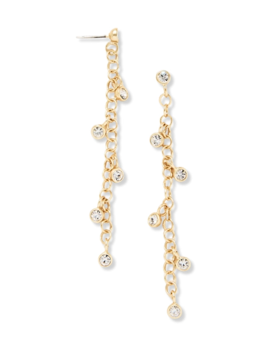 Swinging Chain Earrings Crystal