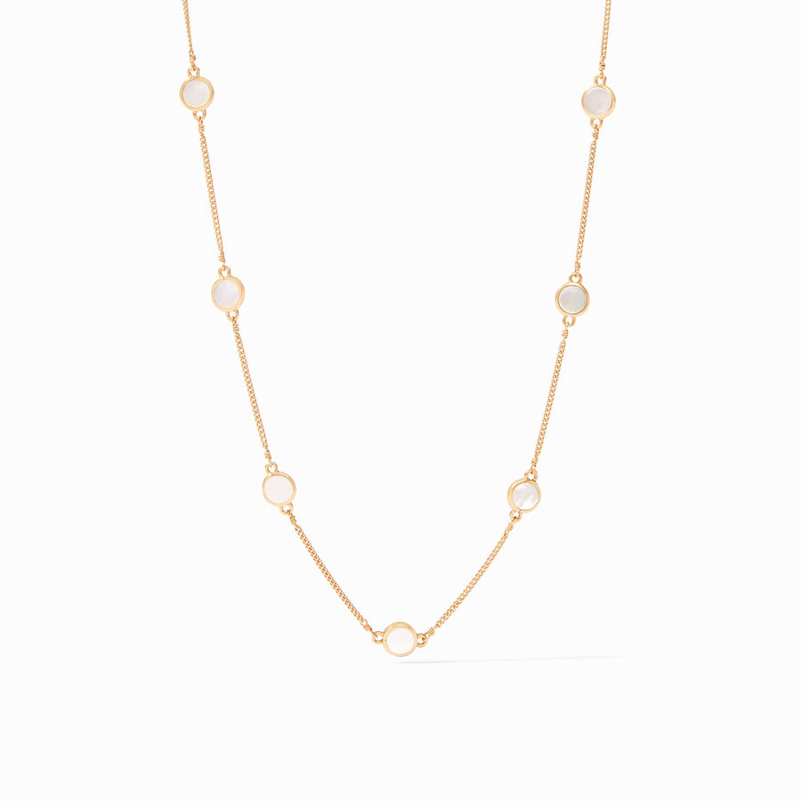 Valencia Delicate Station Necklace - Mother of Pearl