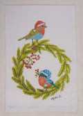 Watercolor Wreath Birdies (Limited Ed.) Kitchen Flour Sack Towel
