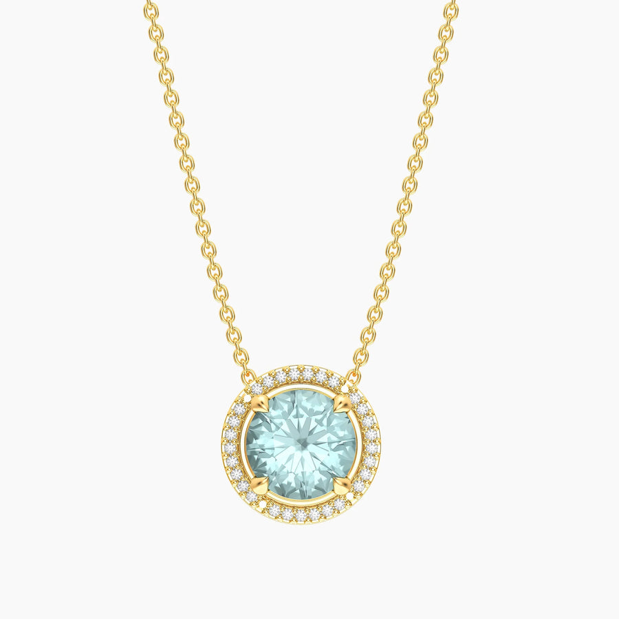 Aquamarine Birthstone Pendant Necklace