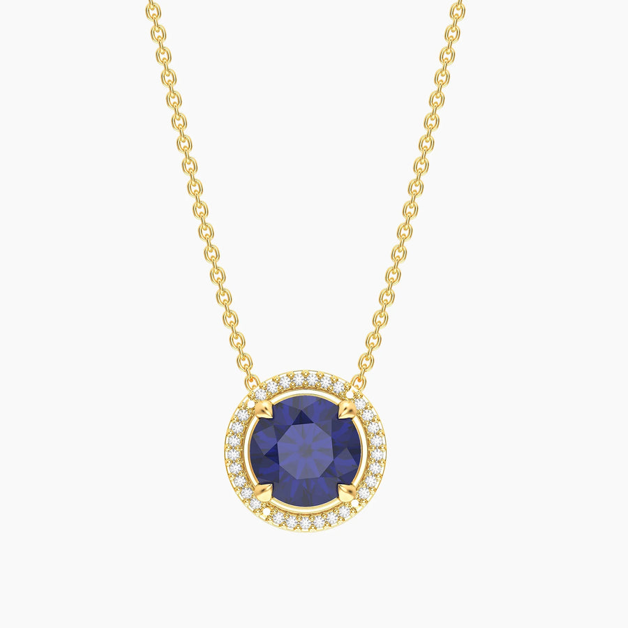 Blue Sapphire Birthstone Pendant Necklace