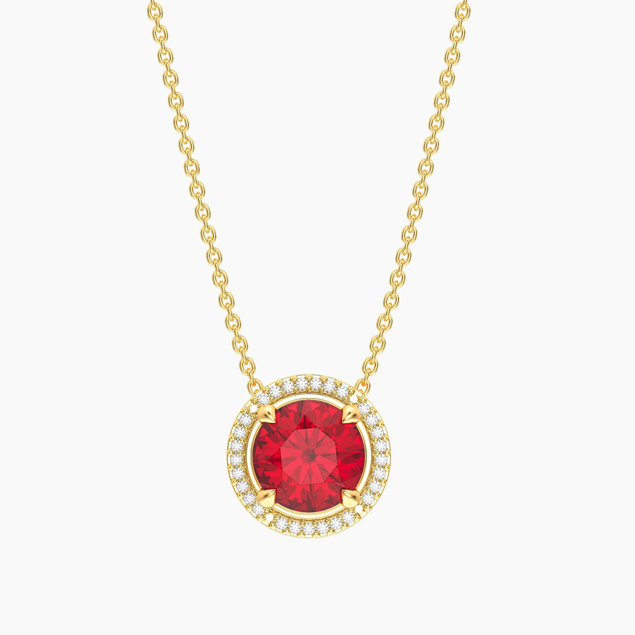 Ruby Birthstone Pendant Necklace