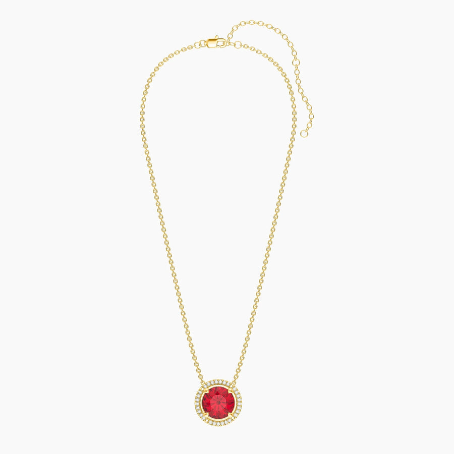 Ruby Birthstone Pendant Necklace