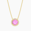 Pink Tourmaline Birthstone Pendant Necklace
