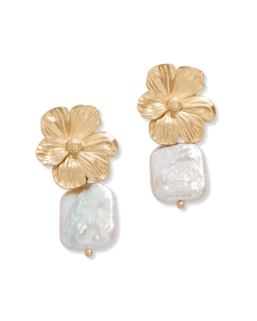 Windflower Pearl Earrings Pearl