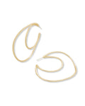 Winding Oak Hoop Earrings Gold
