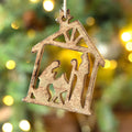 Wooden Carved Nativity Ornament - Large
