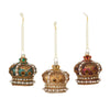 Jeweled Coronet Glass Ornament