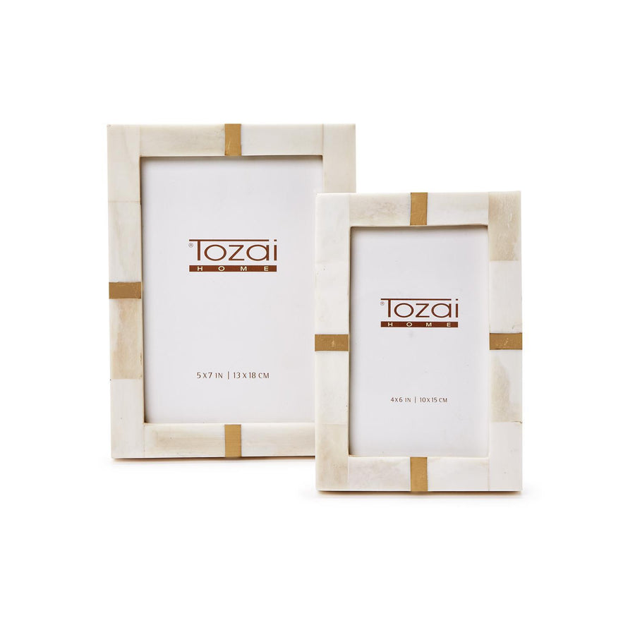 Bone and Brass Photo Frame