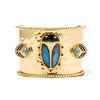 Scarab Cuff - Blue Labradorite/Black Agate