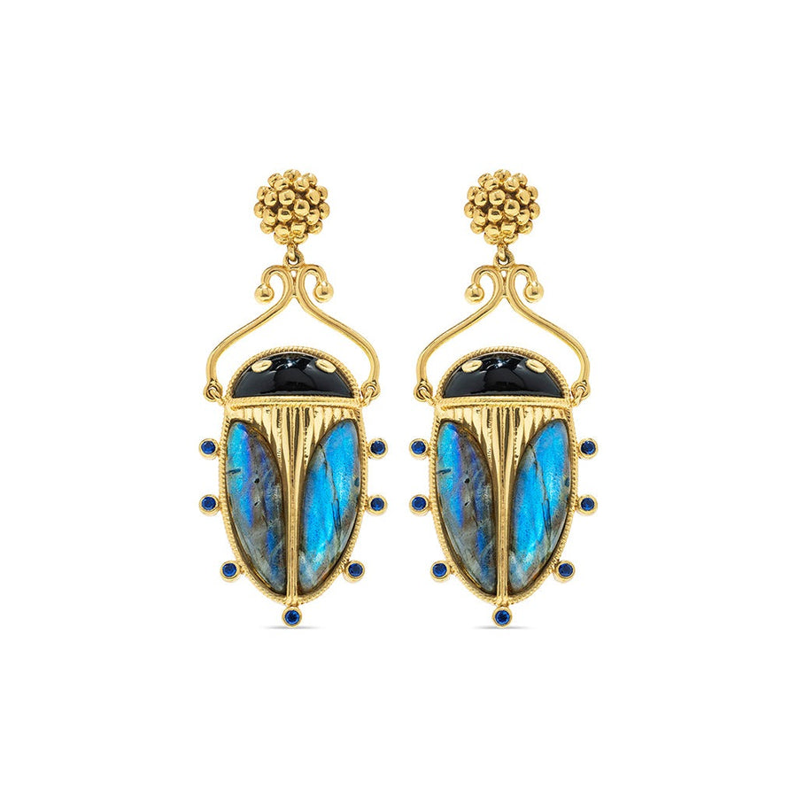 Scarab Berry Drop Earrings