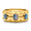 Cleopatra Grande Hinged Bangle - Gold/Blue Labradorite