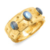 Cleopatra Grande Hinged Bangle - Gold/Blue Labradorite