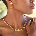 Monique Compass Necklace - Gold/Crystal