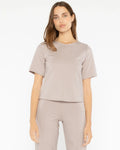 Ponte Knit Short Sleeve Top Extended