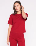 Ponte Knit Short Sleeve Top Extended